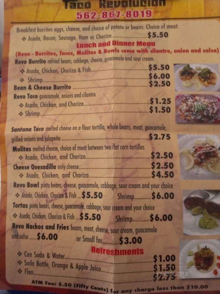 Taco Revolucion - Bellflower, CA menu_pic