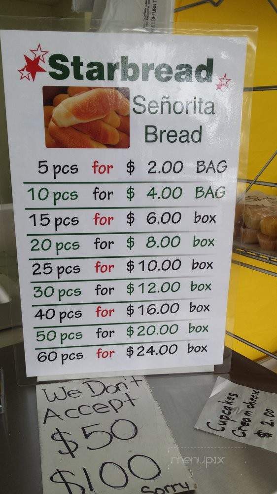 Starbread Bakery - Vacaville, CA menu_pic