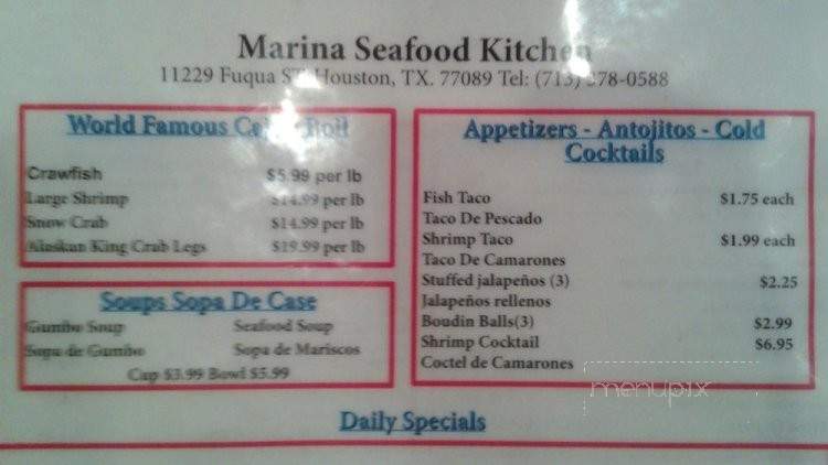 /250126657/Marina-Seafood-Kitchen-Menu-Houston-TX - Houston, TX