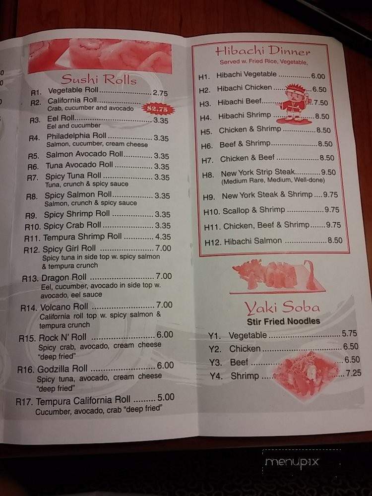Tokyo Hibachi Express - Williamsburg, VA menu_pic