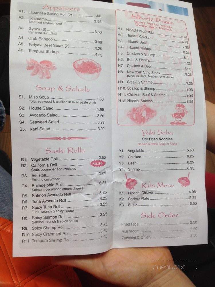 Tokyo Hibachi Express - Williamsburg, VA menu_pic