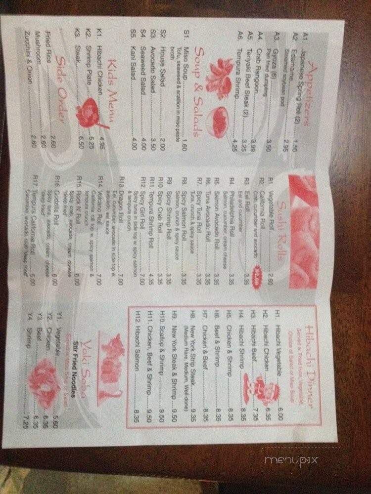 Tokyo Hibachi Express - Williamsburg, VA menu_pic