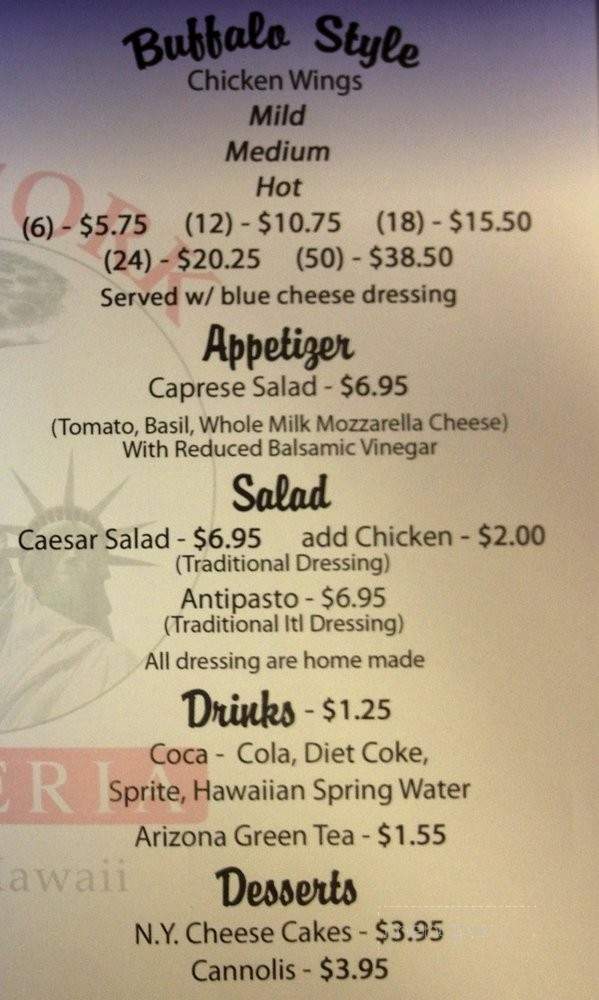 Mike's New York Pizzeria - Pahoa, HI menu_pic