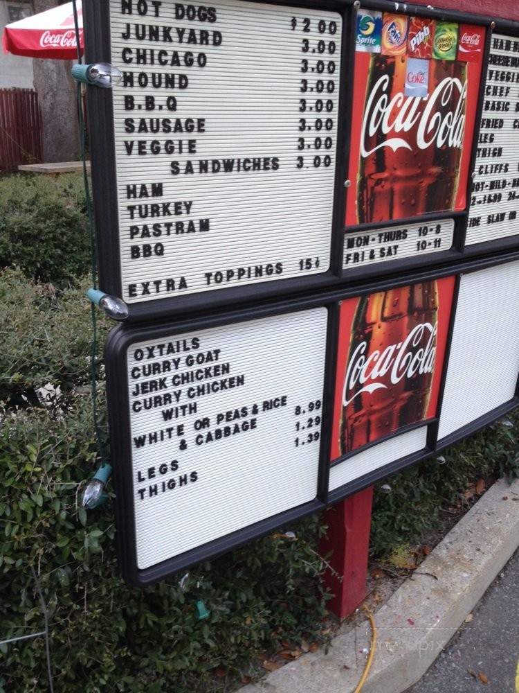 Cliff's Hot Dog Station - Walterboro, SC menu_pic