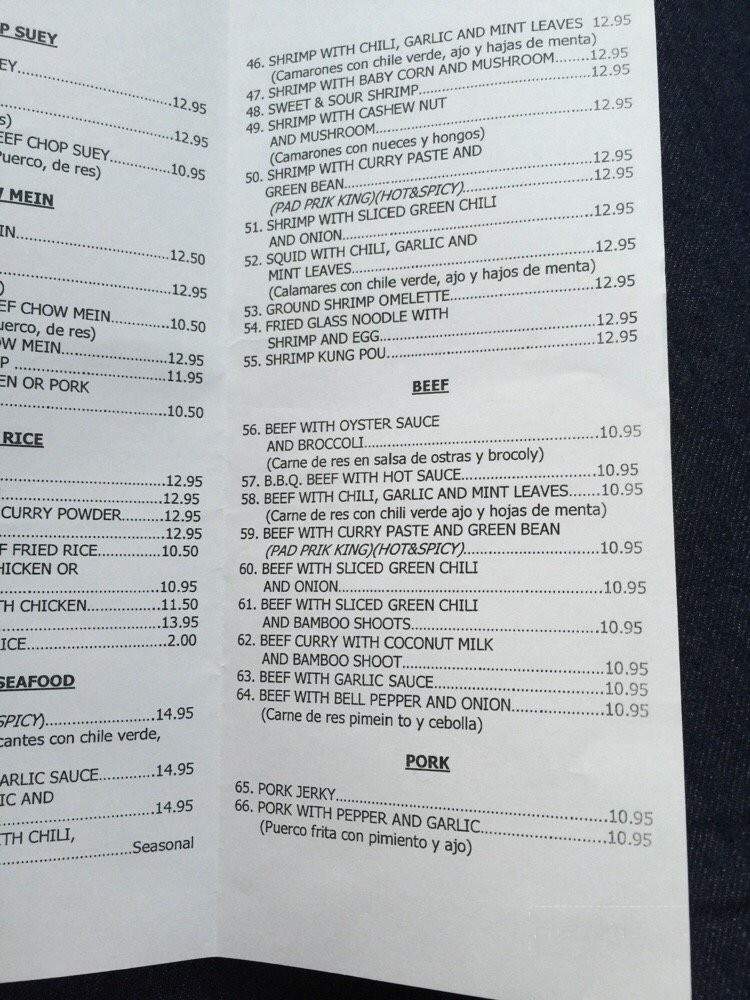 Ocha Thai Restaurant - Bakersfield, CA menu_pic