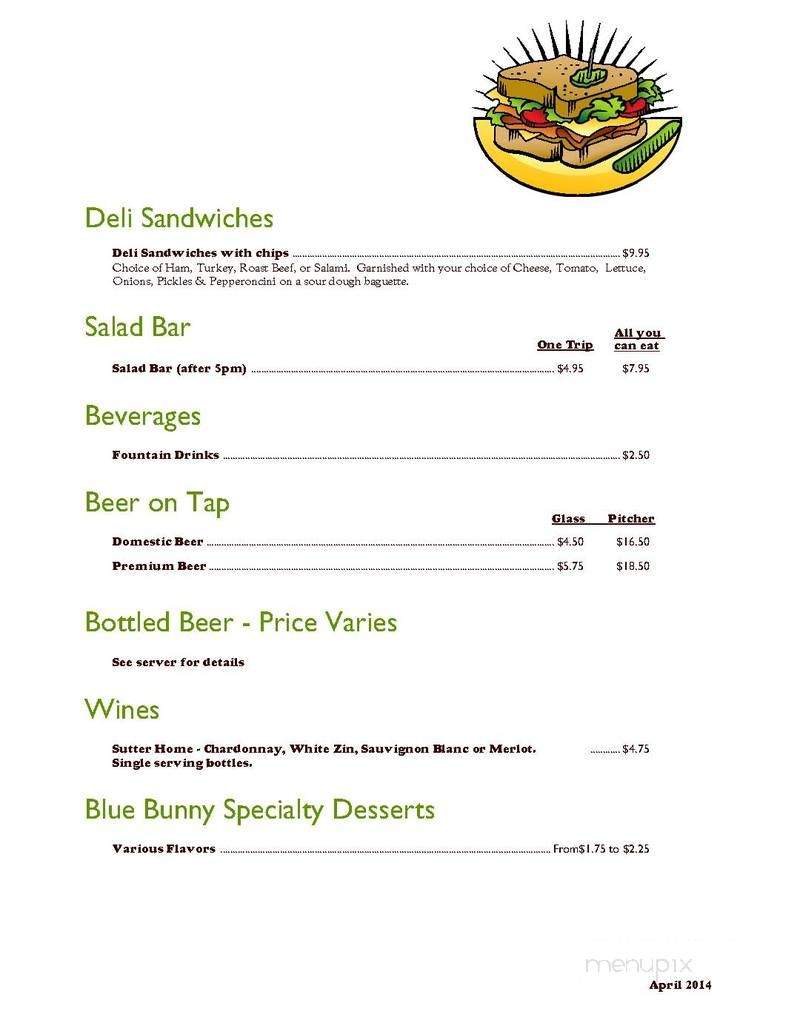 The River Restaurant & Lounge - El Portal, CA menu_pic