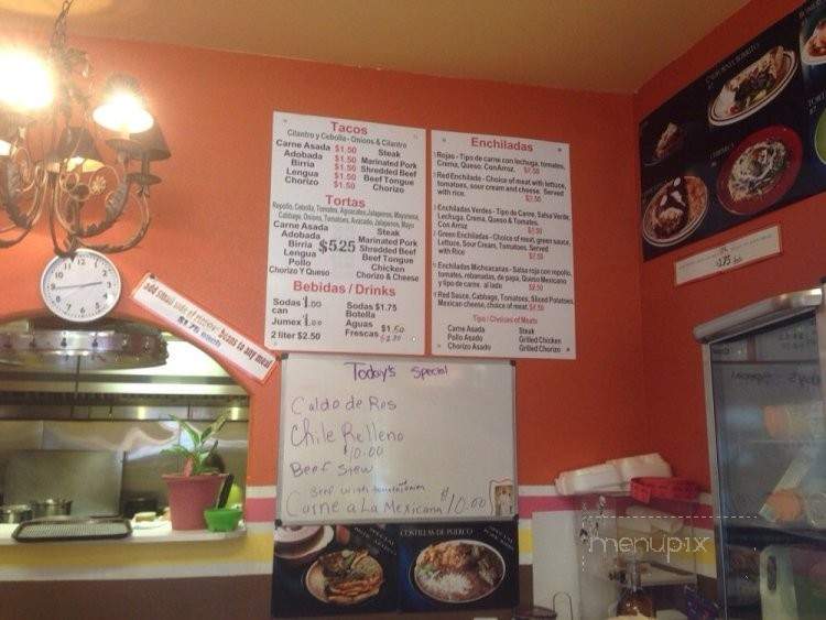 Taqueria EL chavo - Cashmere, WA menu_pic