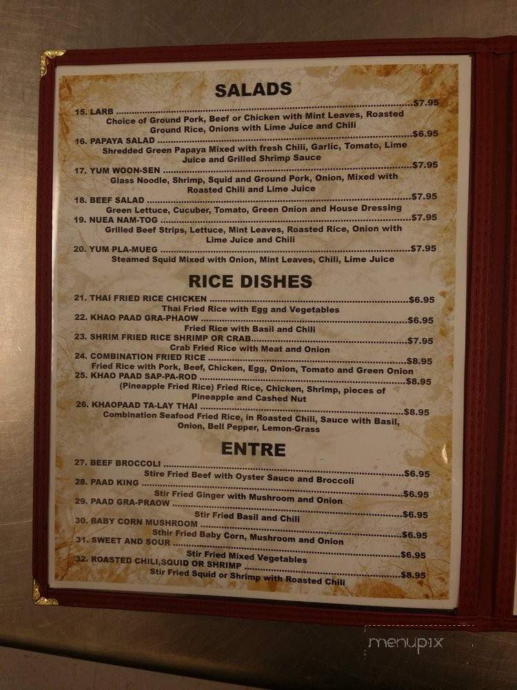 Thai Lao Restaurant - West Valley City, UT menu_pic