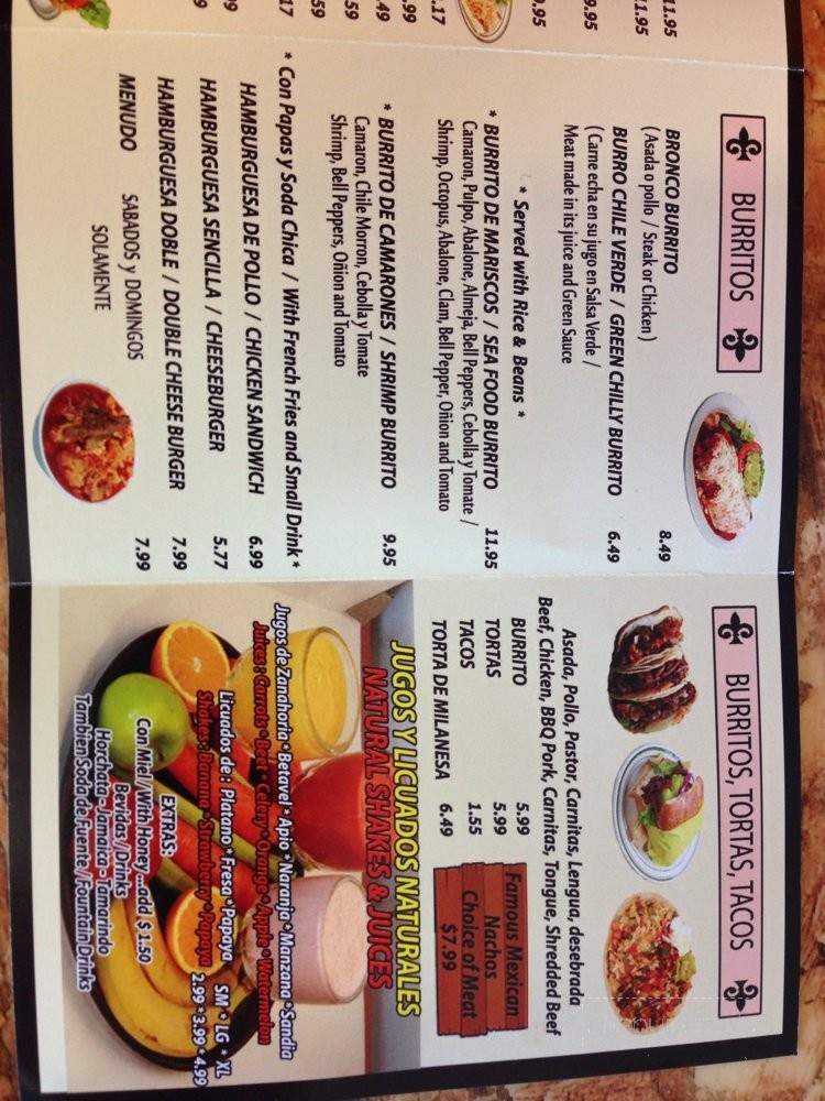 Bronco Restaurant - North Hills, CA menu_pic