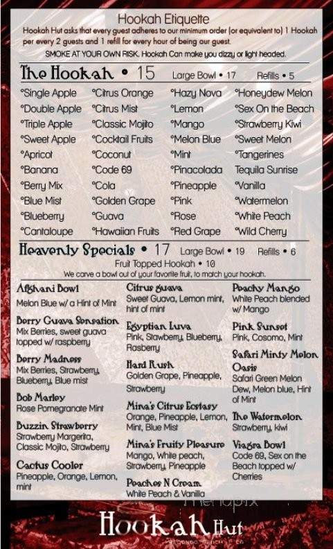 Hookah Hut - Redondo Beach, CA menu_pic