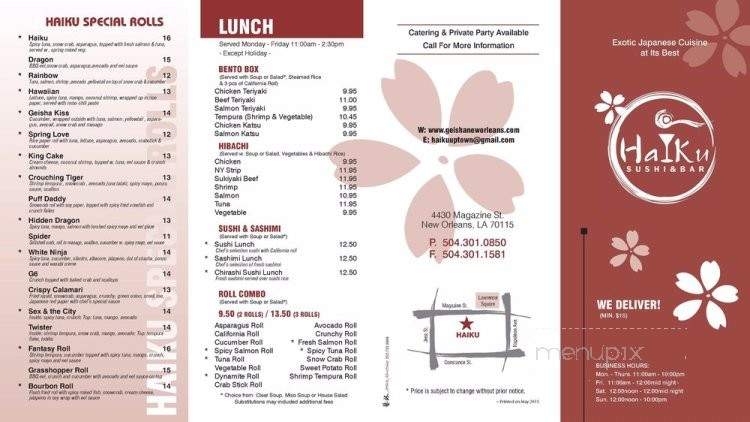 Haiku - New Orleans, LA menu_pic