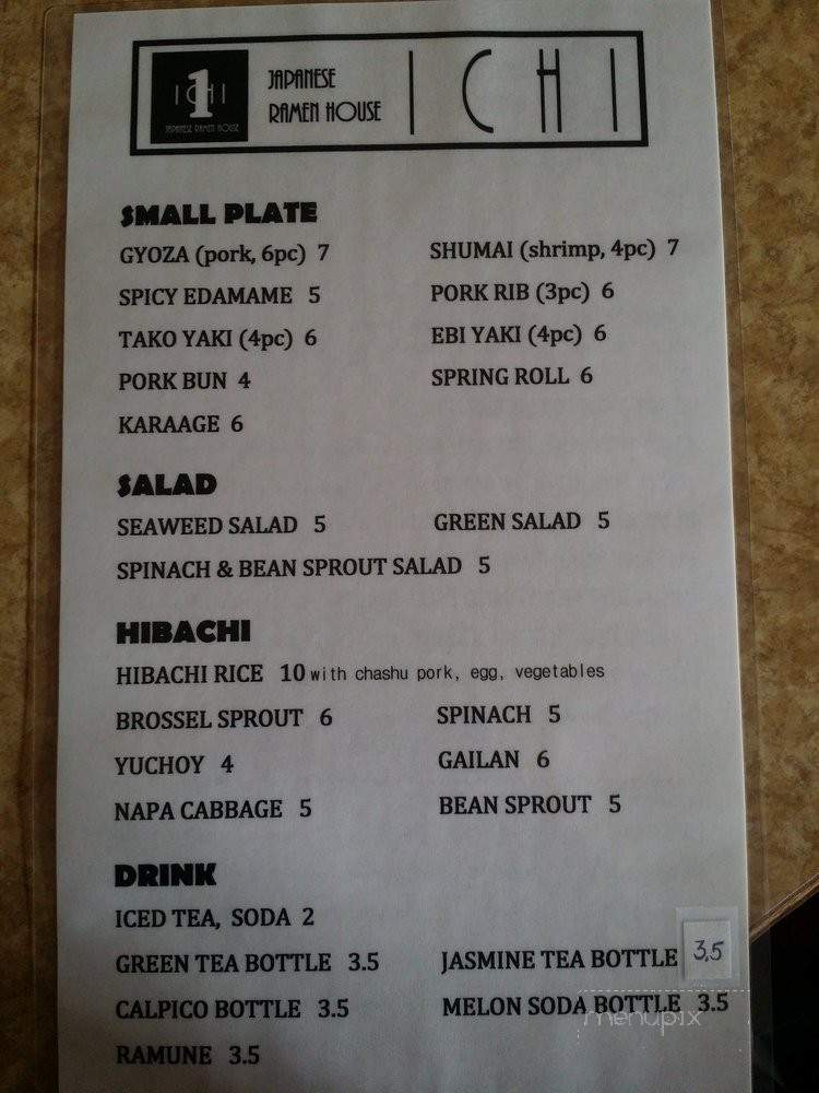 ICHI Japanese Ramen House - New Orleans, LA menu_pic