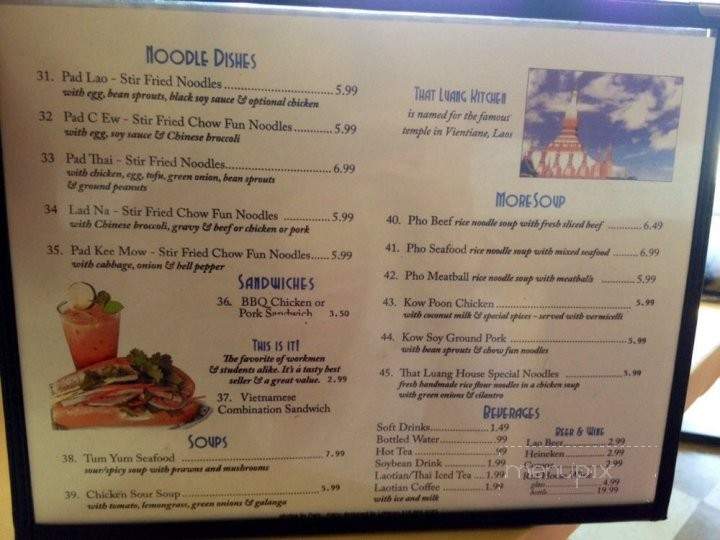 That Luang Kitchen Lao Cuisine - San Pablo, CA menu_pic