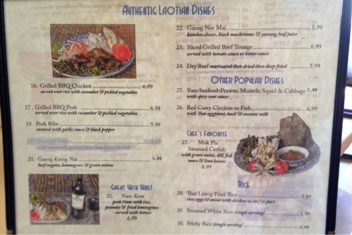That Luang Kitchen Lao Cuisine - San Pablo, CA menu_pic