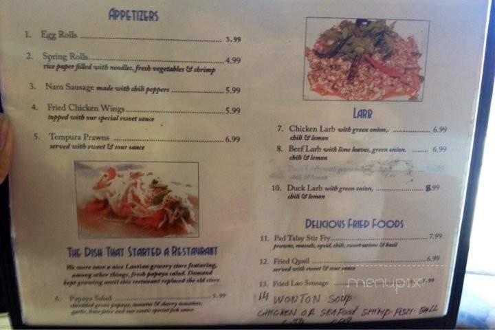 That Luang Kitchen Lao Cuisine - San Pablo, CA menu_pic