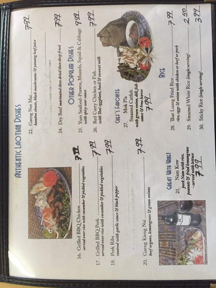 That Luang Kitchen Lao Cuisine - San Pablo, CA menu_pic