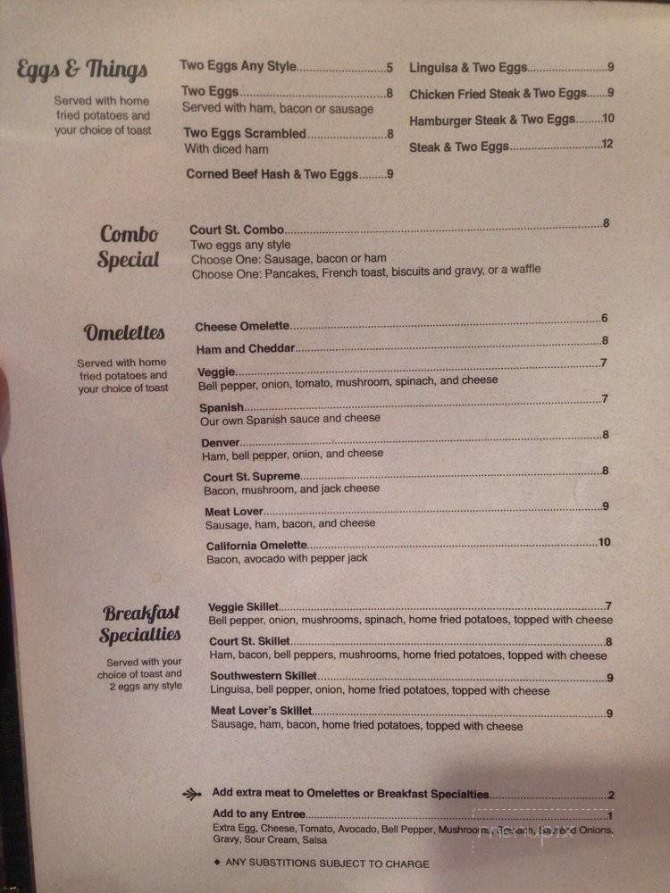 Court Street Cafe - Woodland, CA menu_pic