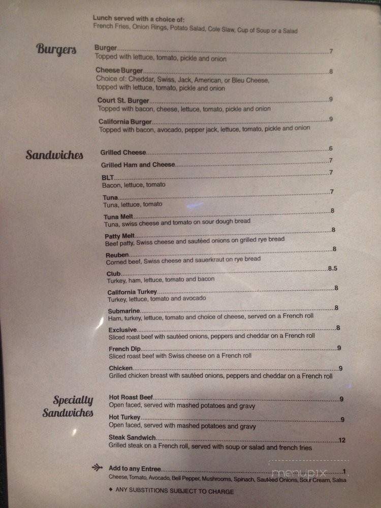 Court Street Cafe - Woodland, CA menu_pic