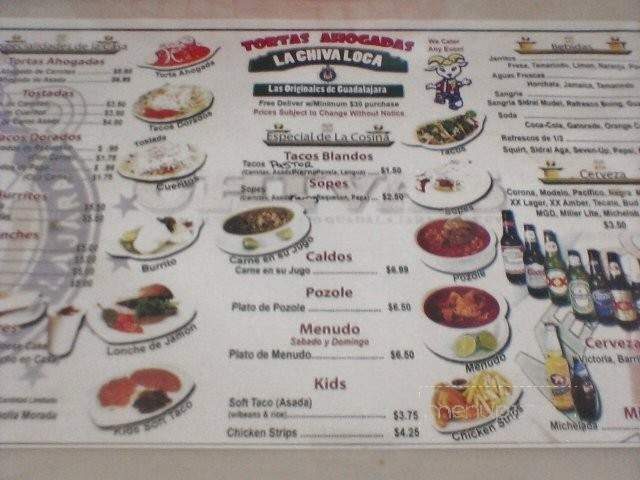La Chiva Loca - South Gate, CA menu_pic