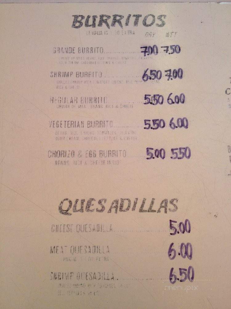Taqueria Los Plebes - Long Beach, CA menu_pic