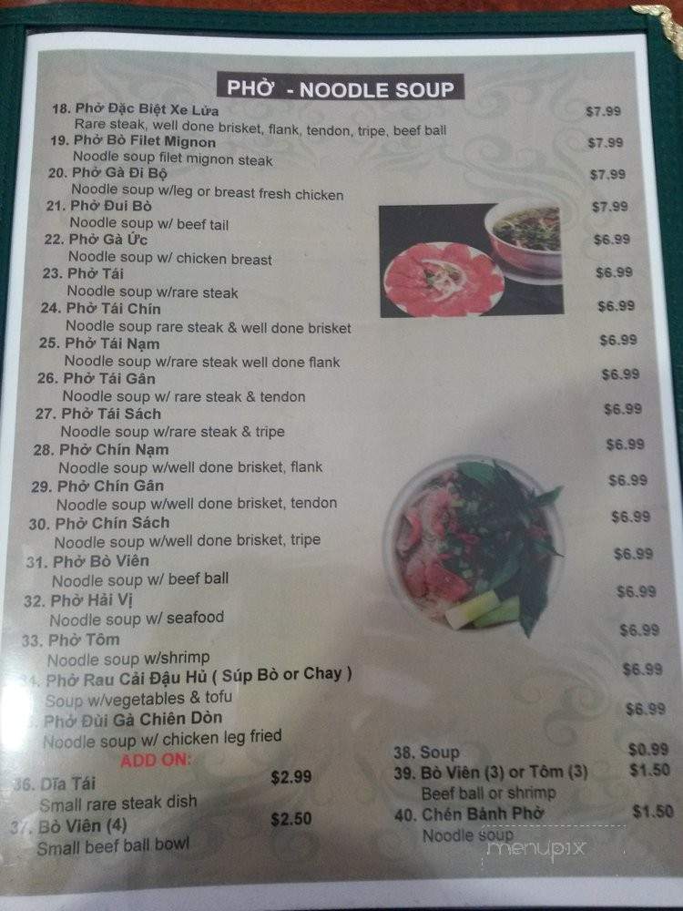 Pho Bolsa - Long Beach, CA menu_pic
