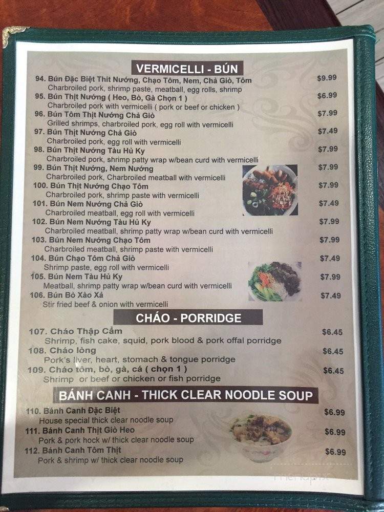 Pho Bolsa - Long Beach, CA menu_pic