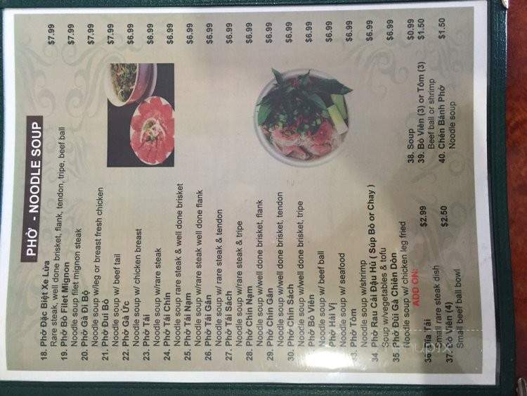 Pho Bolsa - Long Beach, CA menu_pic