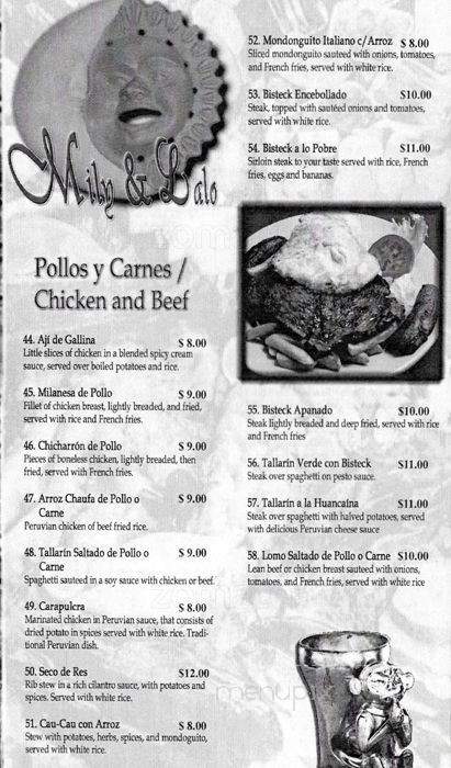 Mily & Lalo Peruvian Restaurant - Charlotte, NC menu_pic
