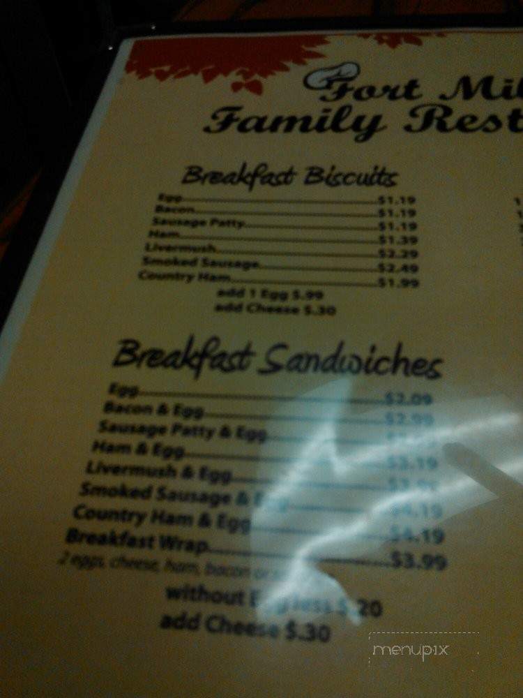 Fort Mill Family Restaurant - Fort Mill, SC menu_pic
