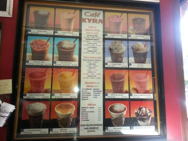 Cafe Kyra - Honolulu, HI menu_pic