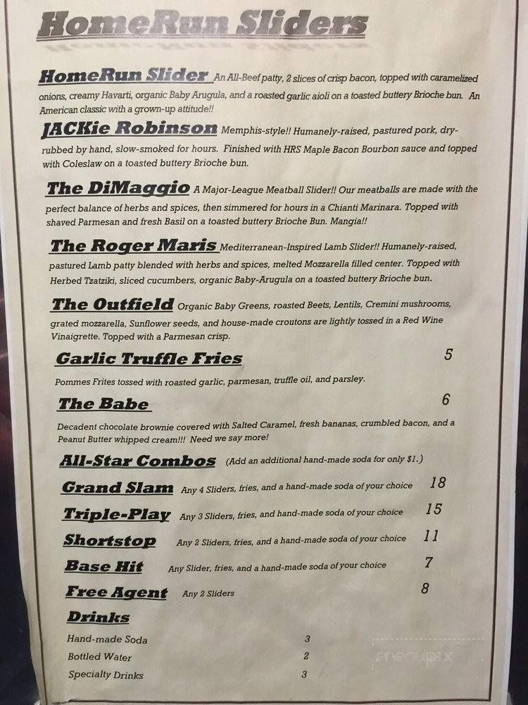 HomeRun Sliders - Los Angeles, CA menu_pic