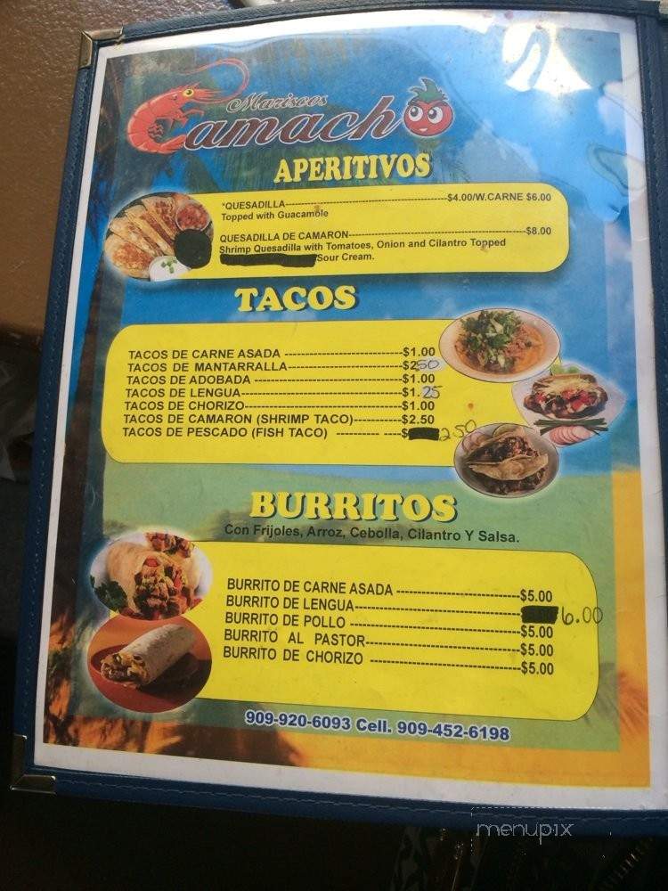 Mariscos Camacho - Upland, CA menu_pic