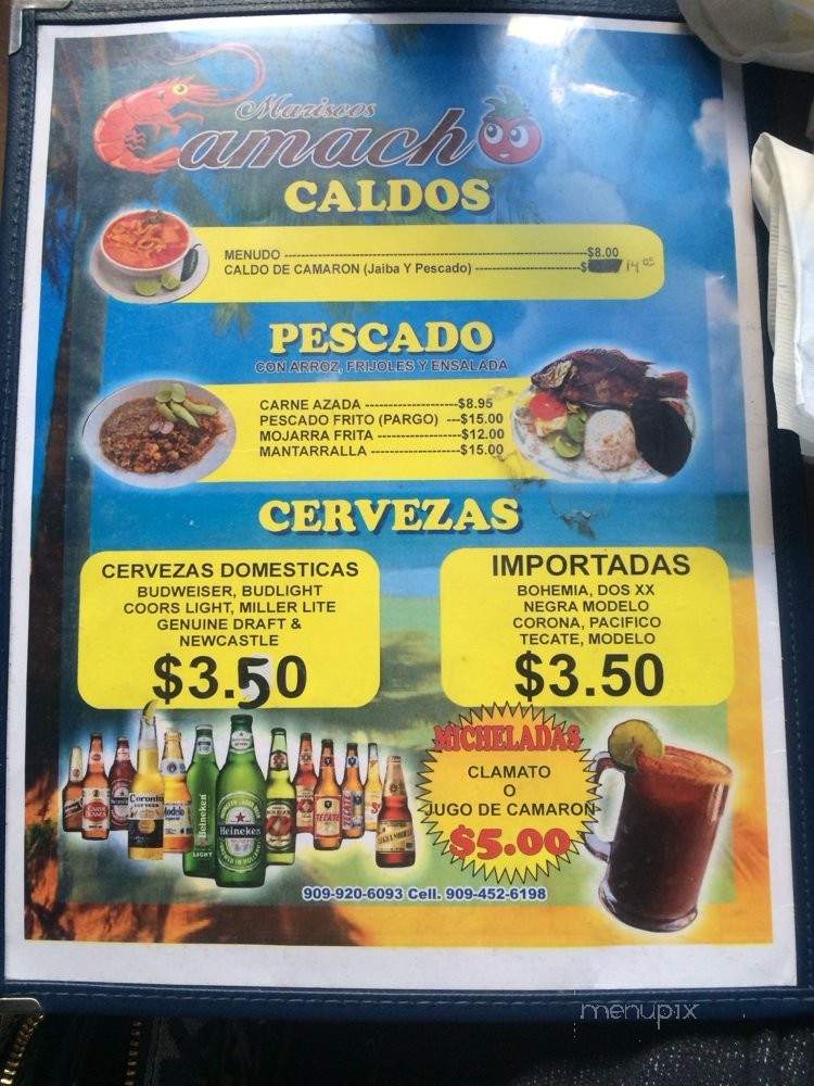 Mariscos Camacho - Upland, CA menu_pic