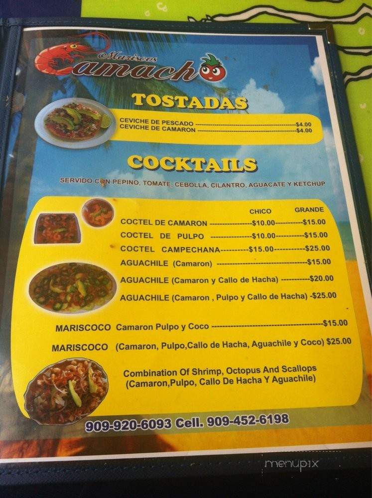 Mariscos Camacho - Upland, CA menu_pic