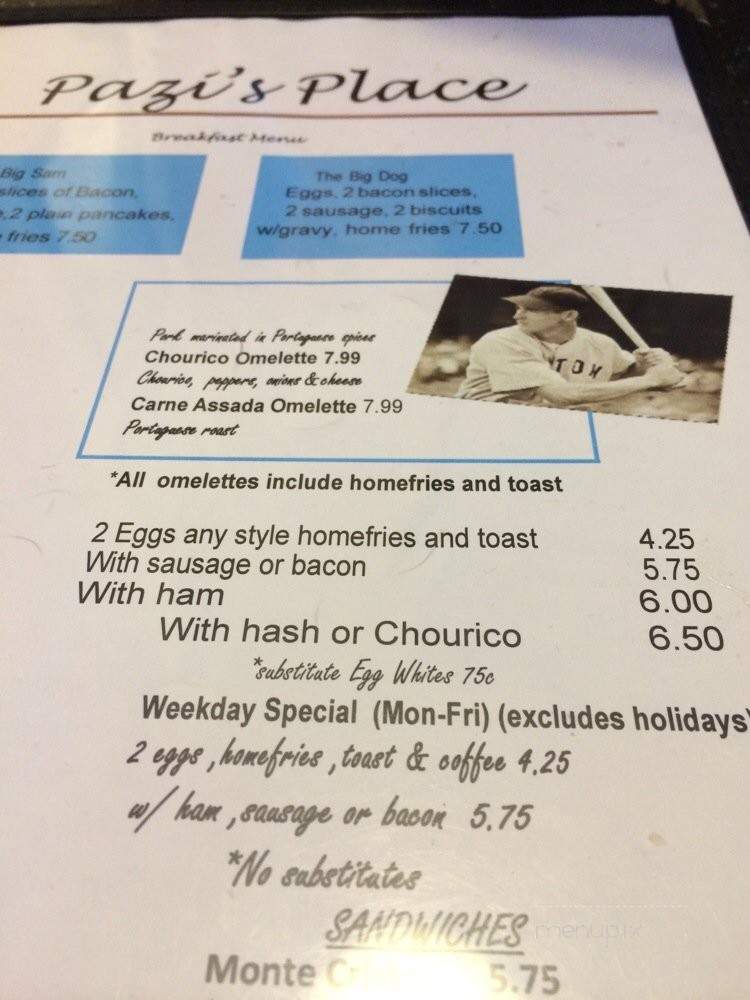 Pazi's Place - East Providence, RI menu_pic