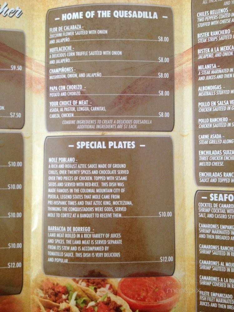 La Casa de Esther - Salida, CA menu_pic