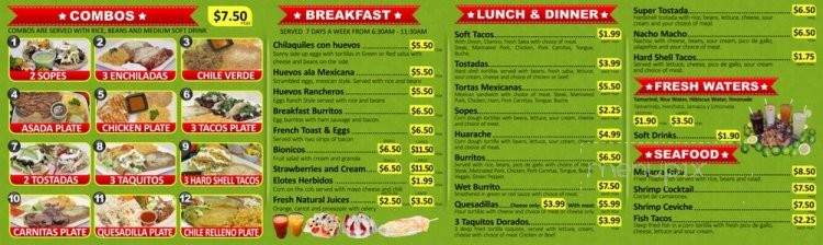 Picoso's Tacos Y Mas - Torrance, CA menu_pic