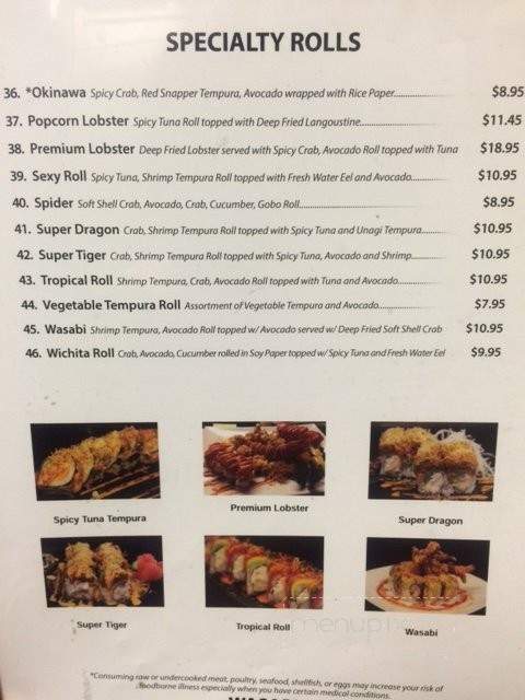 Wasabi Sushi Bar West - Wichita, KS menu_pic
