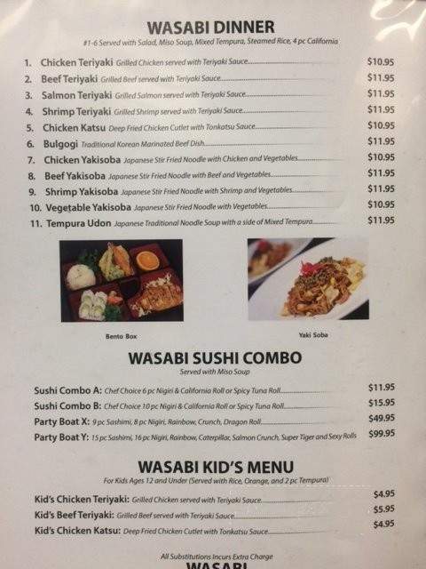 Wasabi Sushi Bar West - Wichita, KS menu_pic