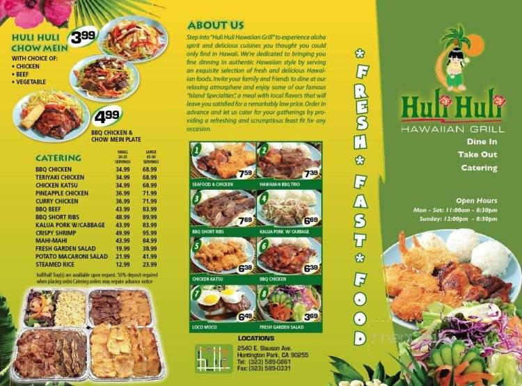 Huli Huli Hawaiian Grill - Huntington Park, CA menu_pic