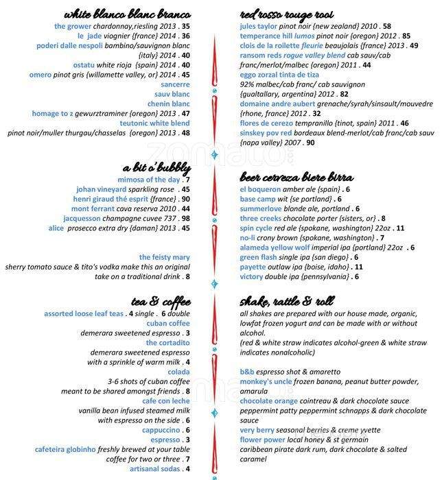 Feisty Lamb - Portland, OR menu_pic