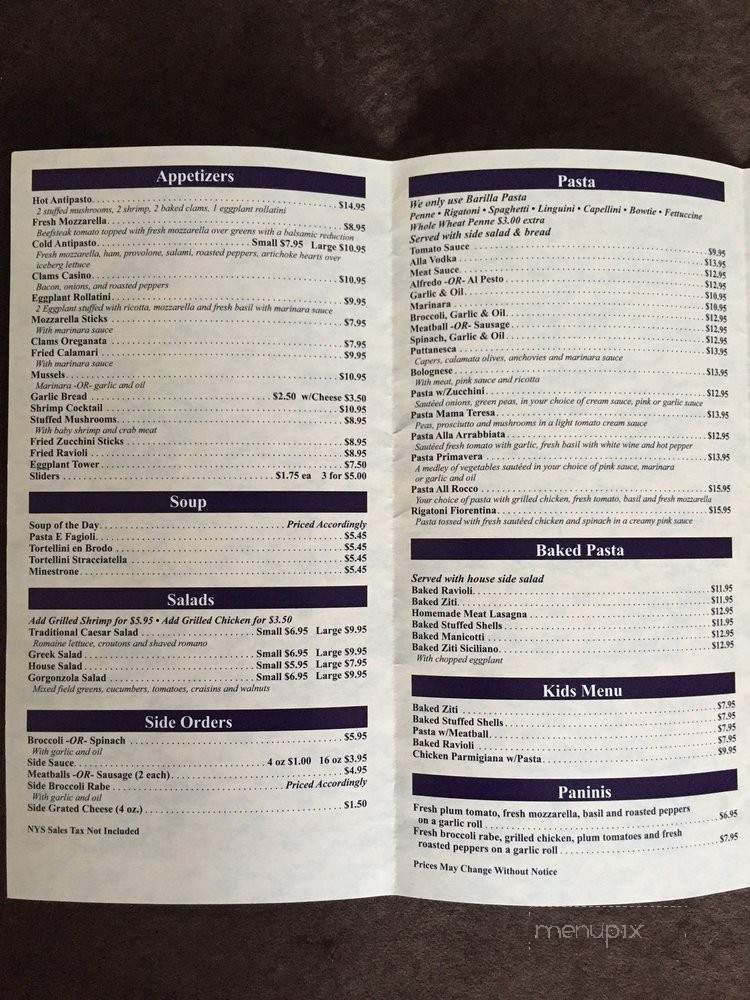 Rocco's Pizza and Pasta - Riverhead, NY menu_pic