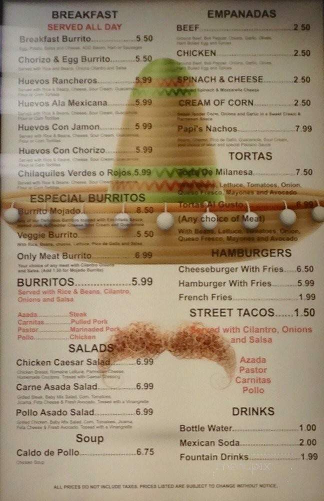 Casa De Papi - Canoga Park, CA menu_pic