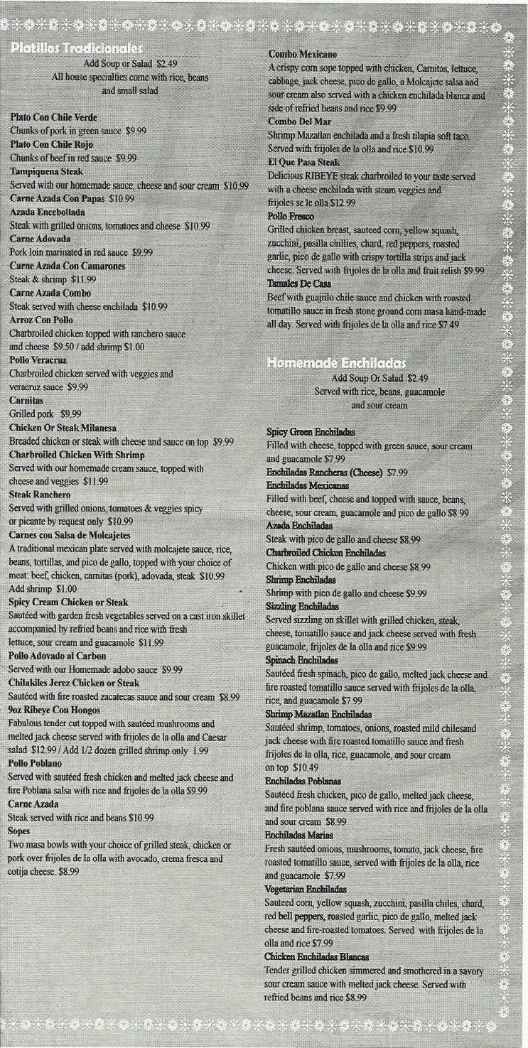 El Que Pasa - Asheville, NC menu_pic