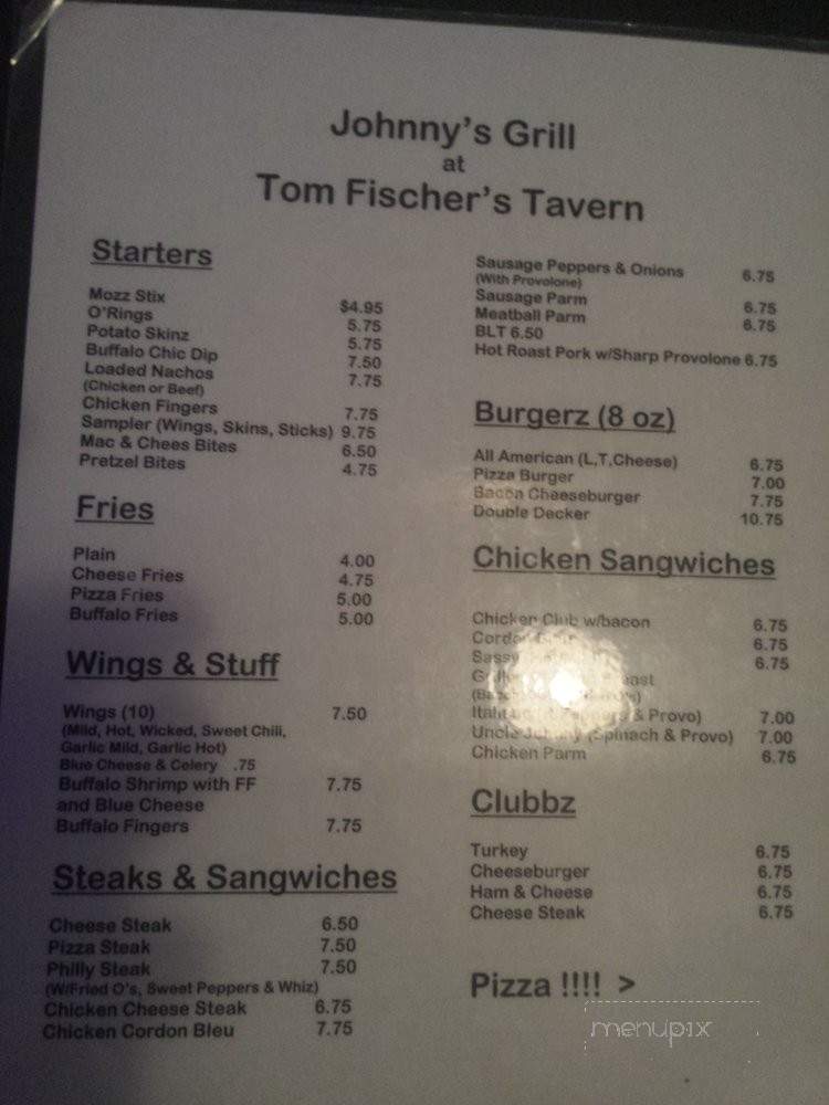Tom Fischer's Tavern - Haddon Township, NJ menu_pic