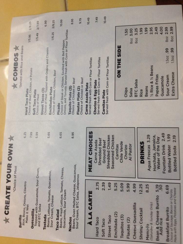 Beaumont Taco Company - Beaumont, CA menu_pic