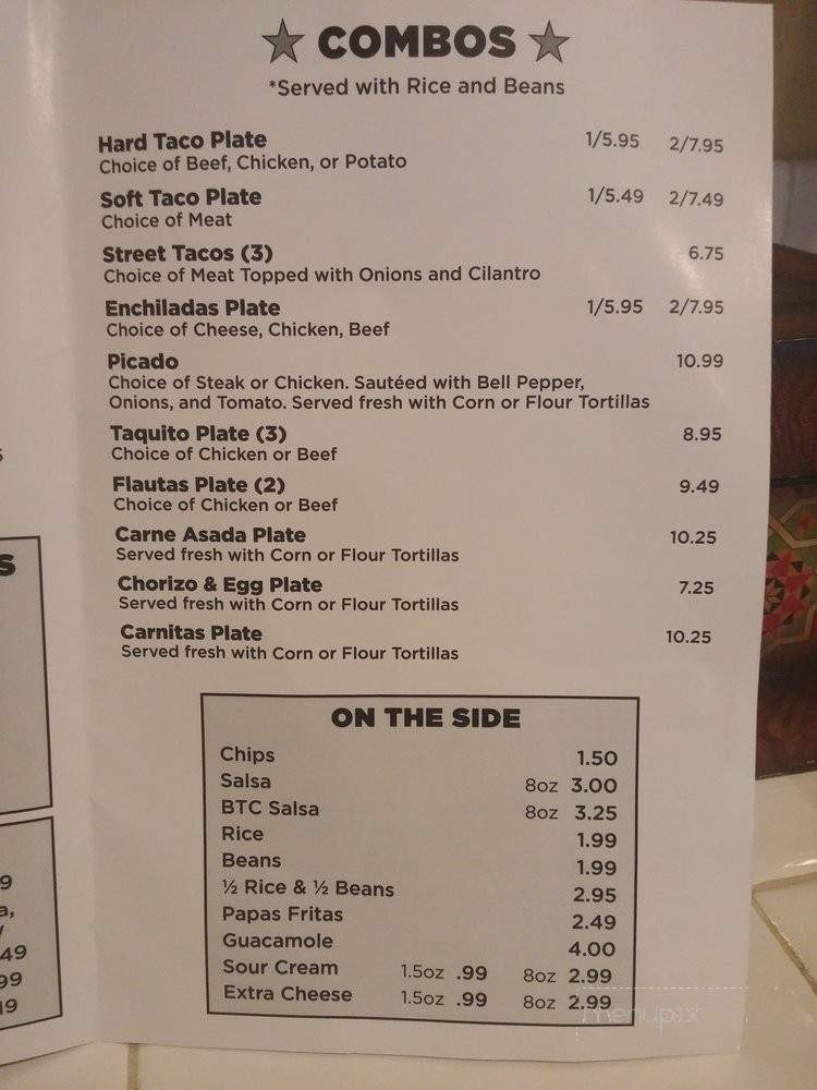 Beaumont Taco Company - Beaumont, CA menu_pic