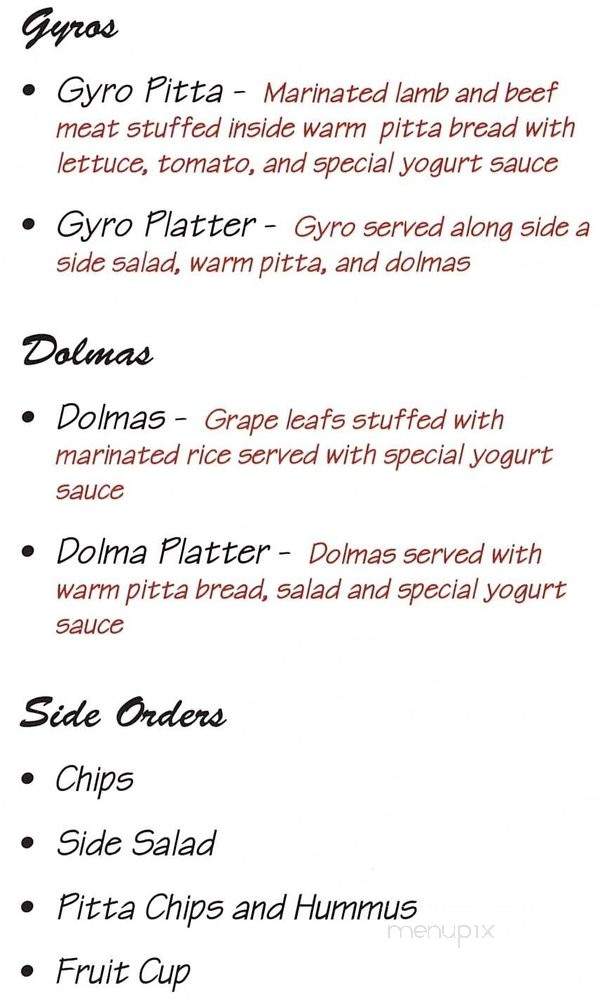 Cafe Dia - Long Beach, CA menu_pic