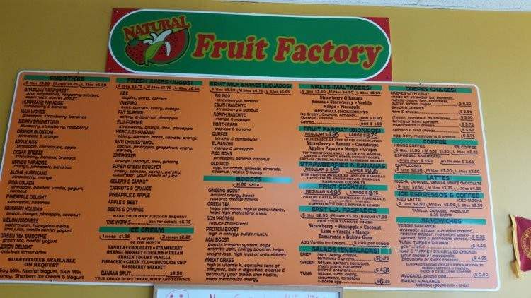 Natural Fruit Factory - Pico Rivera, CA menu_pic