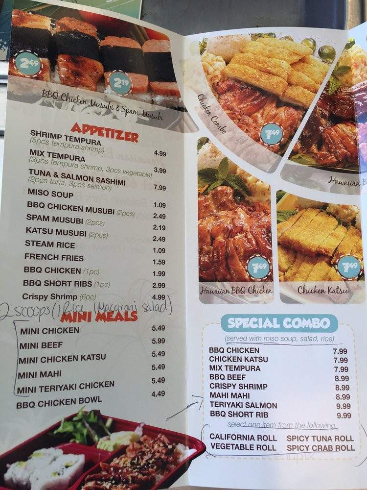 Aloha Hawaiian BBQ & Sushi - Baldwin Park, CA menu_pic